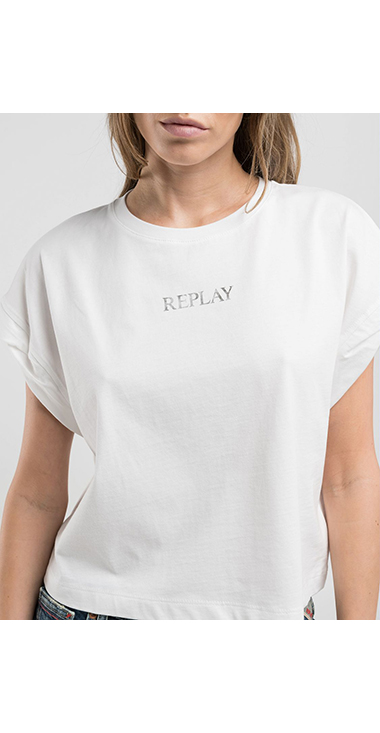 ロゴプリント入りクロップドTシャツ 詳細画像